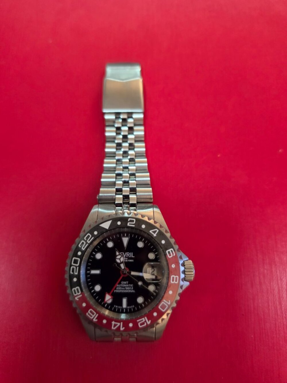 Gevril Wall Street GMT Black Dial Coke Bezel Men's Watch excellent extra links - Picture 3 of 6